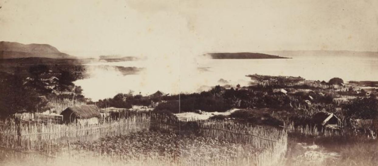 Rotorua, Ohinemutu, 1866, New Zealand, by Reverend John Kinder. Te Papa (O.001669)